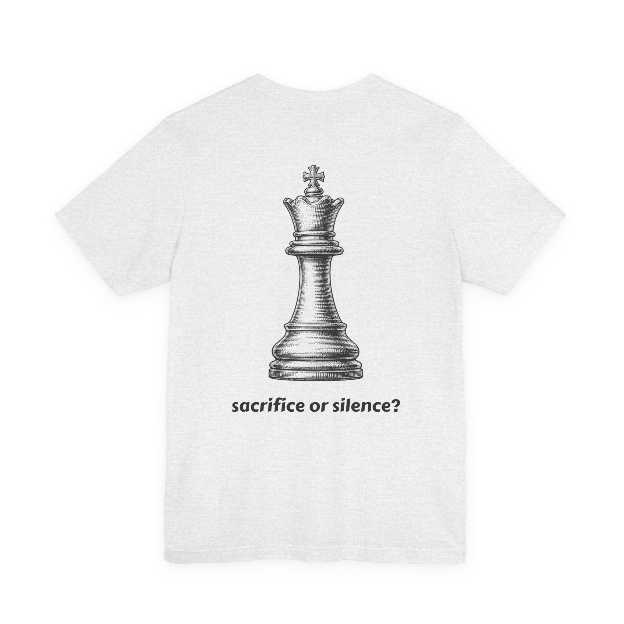 Sacrifice or Silence? Unisex Chess T-Shirt — Front & Back Print