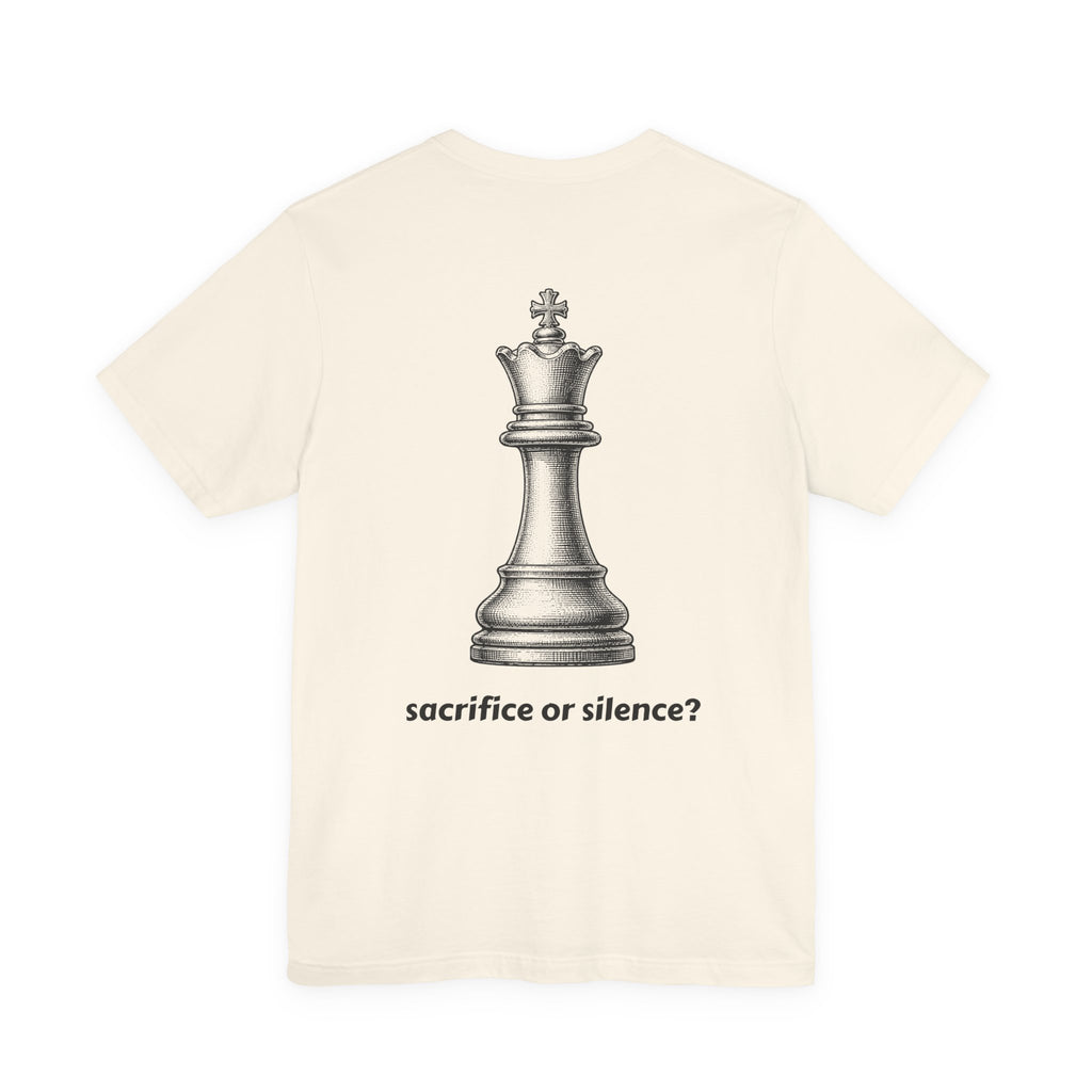 Sacrifice or Silence? Unisex Chess T-Shirt — Front & Back Print