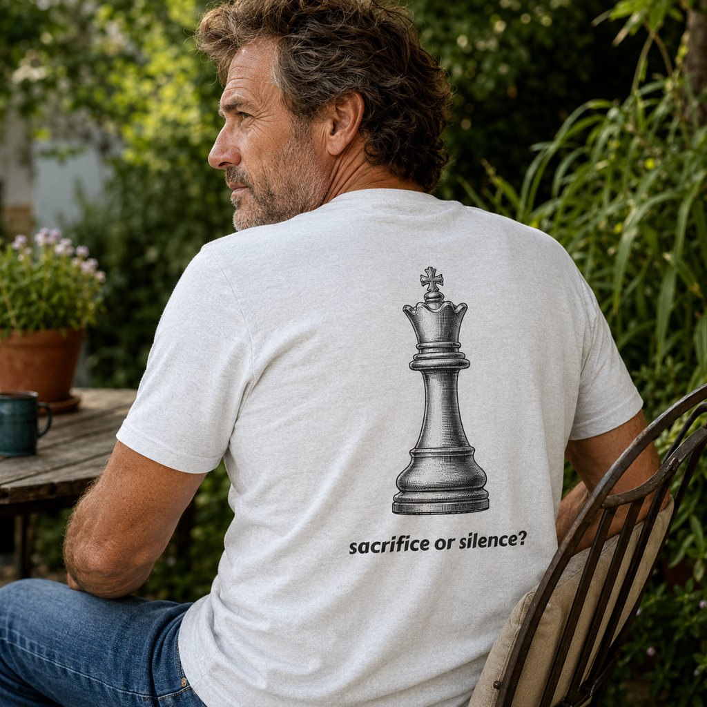 Sacrifice or Silence? Unisex Chess T-Shirt — Front & Back Print
