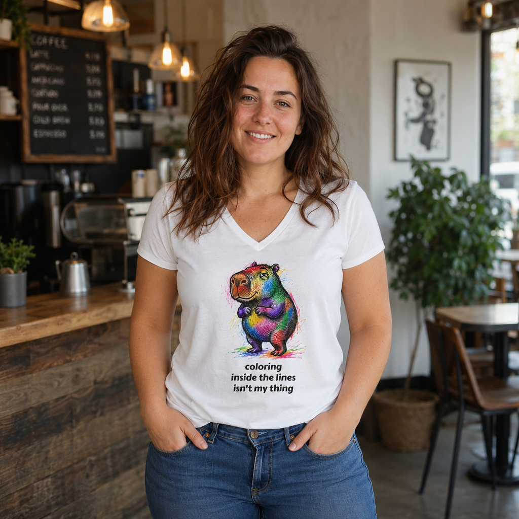 Coloring Inside The Lines isn't My Thing Women's V-Neck T Shirt