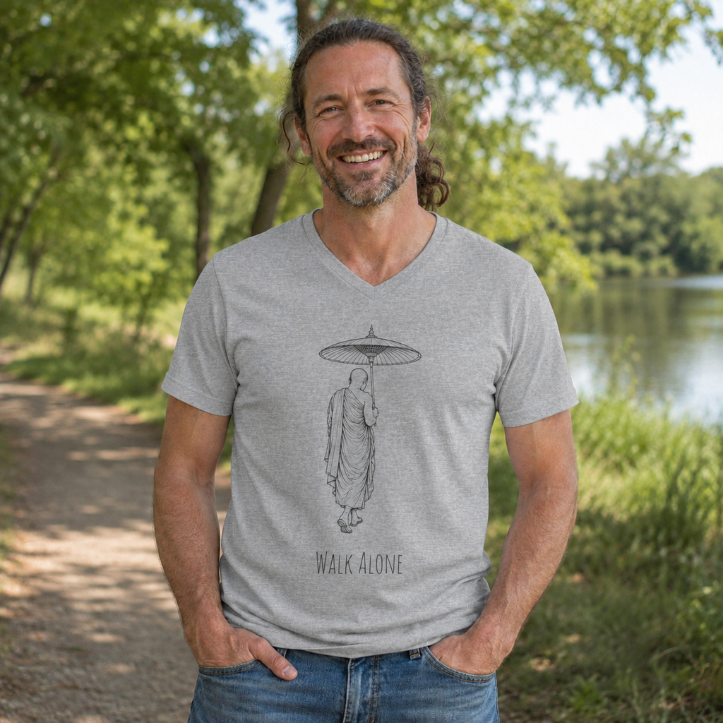 Walk Alone Men's Short Sleeve V-Neck Tee