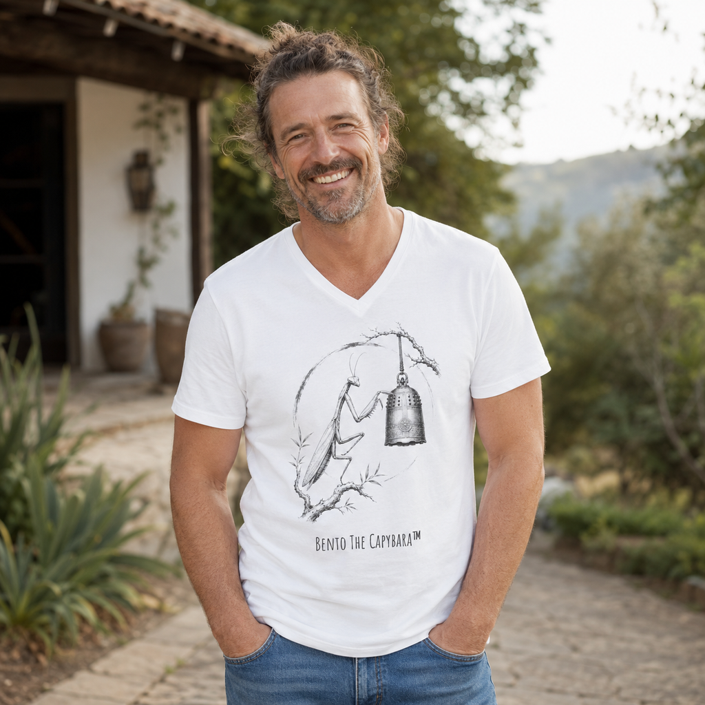 Listen Beyond the Sound Praying Mantis UNISEX V-Neck Tee