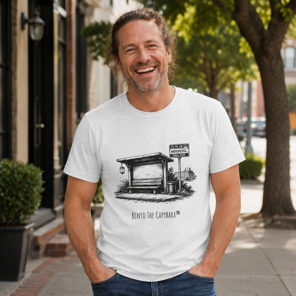 Light Shirt Dark Humor – Final Stop Hospital Tee
