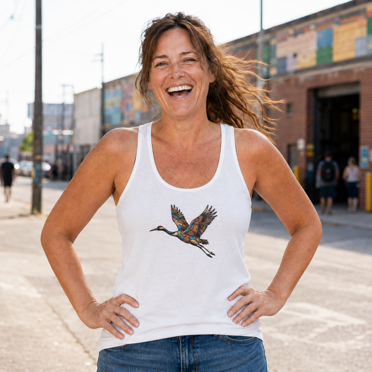 Crane for Good Luck Women's Jersey Tank Top