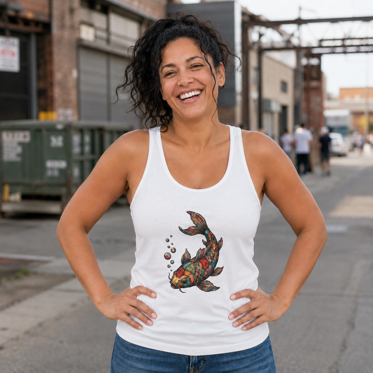Koi for Good Luck Women's Jersey Tank Top
