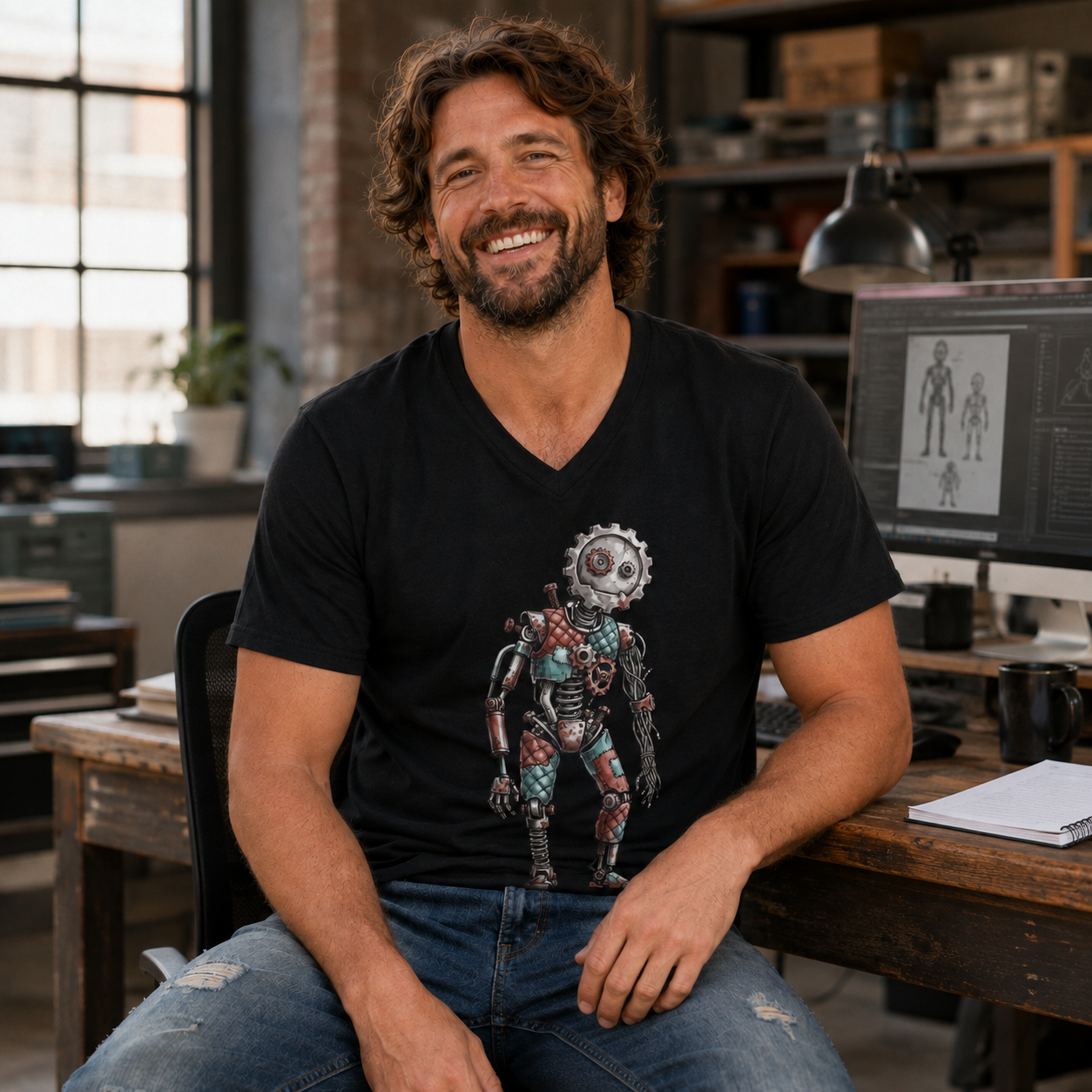 The Mended Machine V-Neck T-Shirt