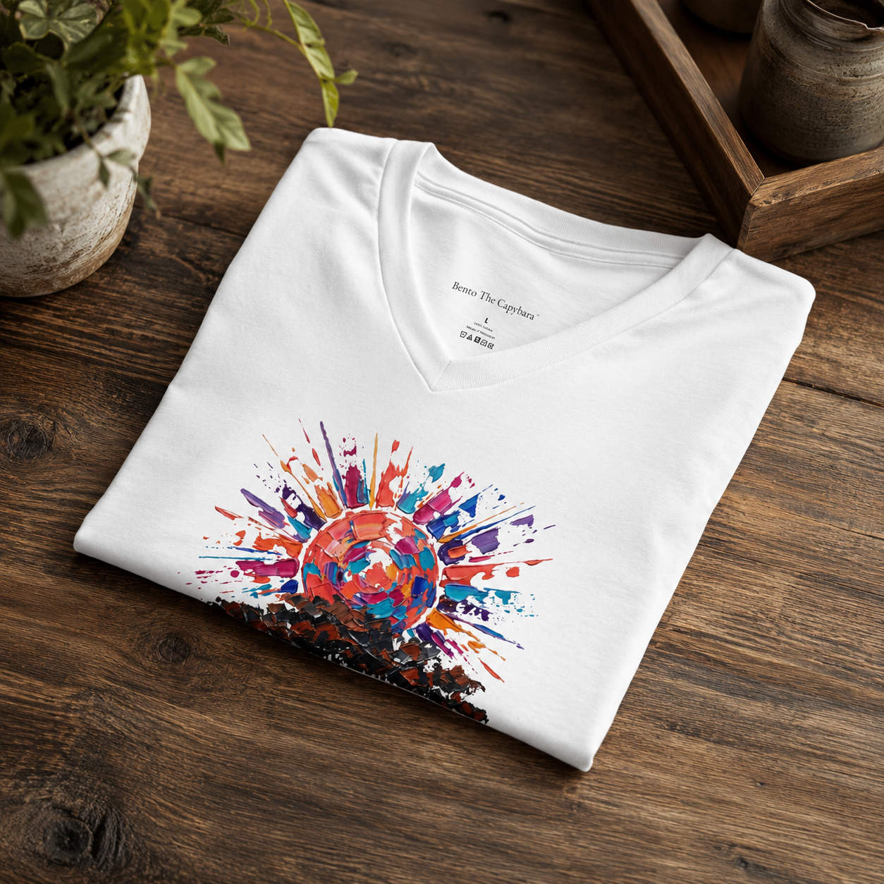 SOMNIA — Blooming Tree V-Neck T-Shirt