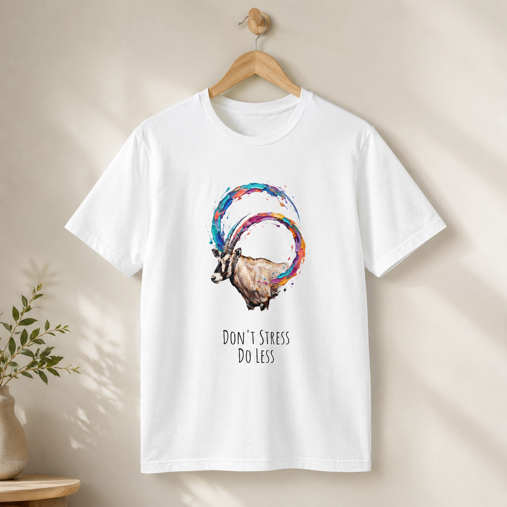 Don’t Stress. Do Less. Ibex Round Neck T-Shirt
