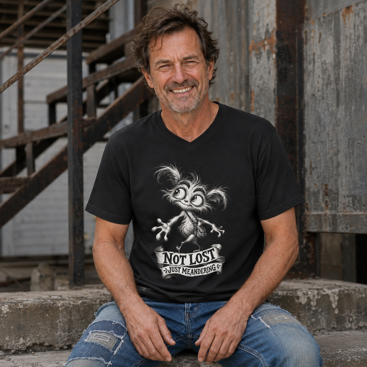 Just Meandering V-Neck T-Shirt