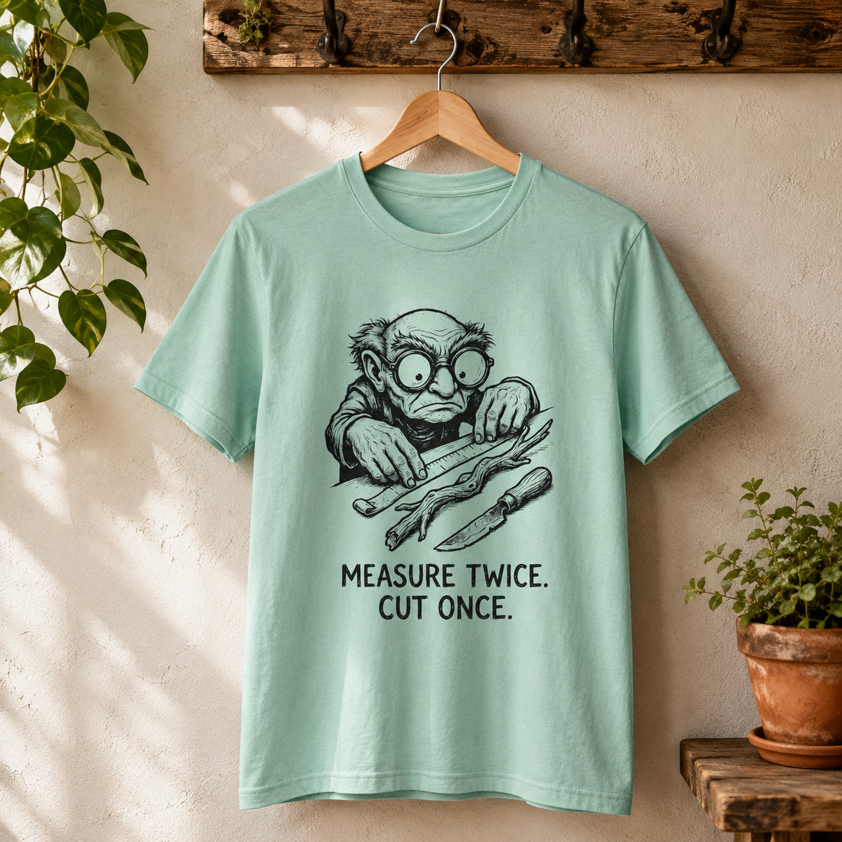 Measure Twice Round Neck T-Shirt