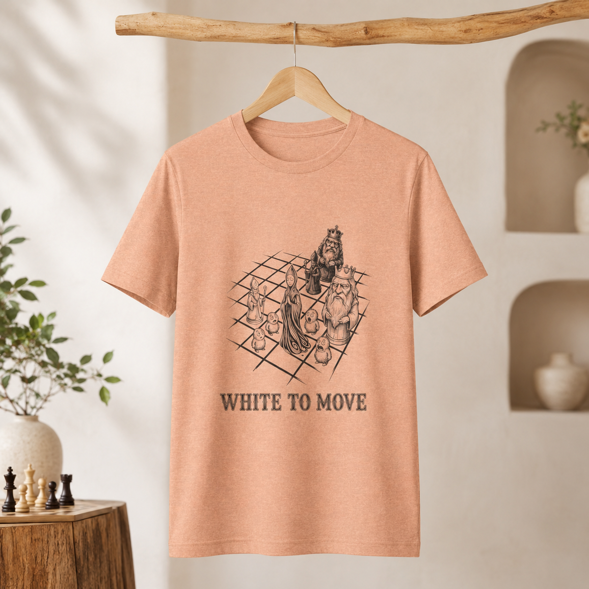 Strange Endgame — White to Move Round Neck T-Shirt