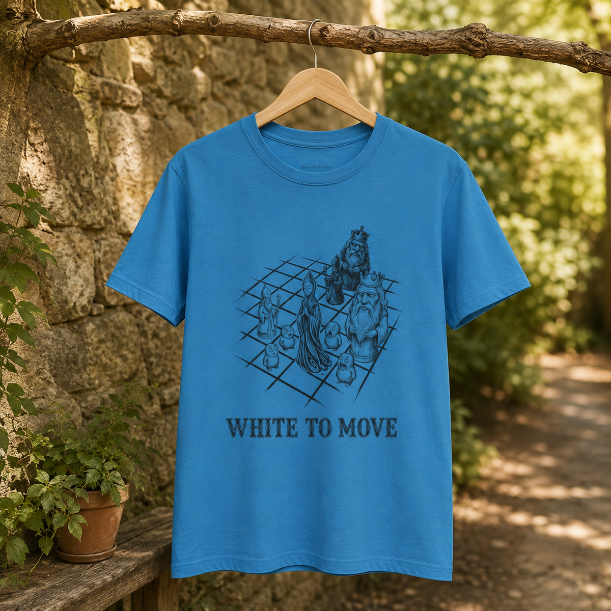Strange Endgame — White to Move Round Neck T-Shirt