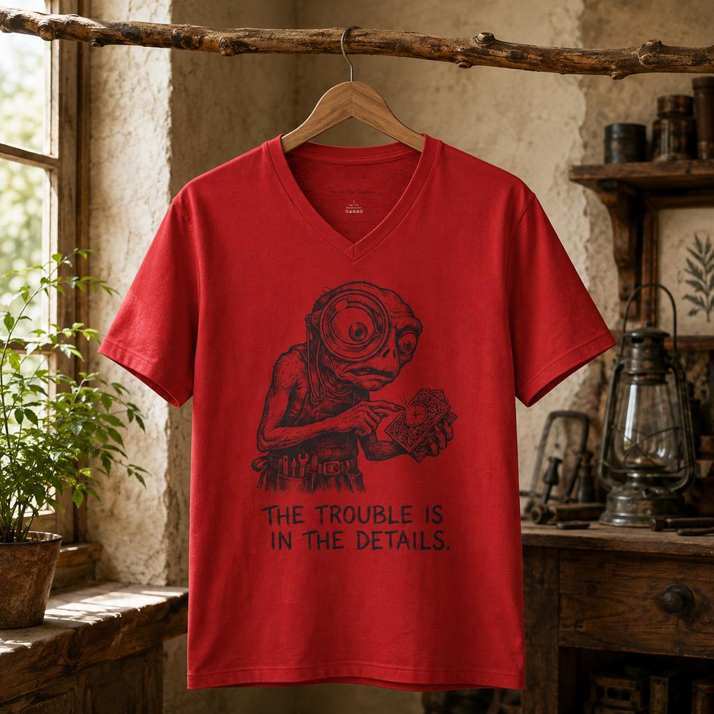 The Trouble in the Details V-Neck T-Shirt