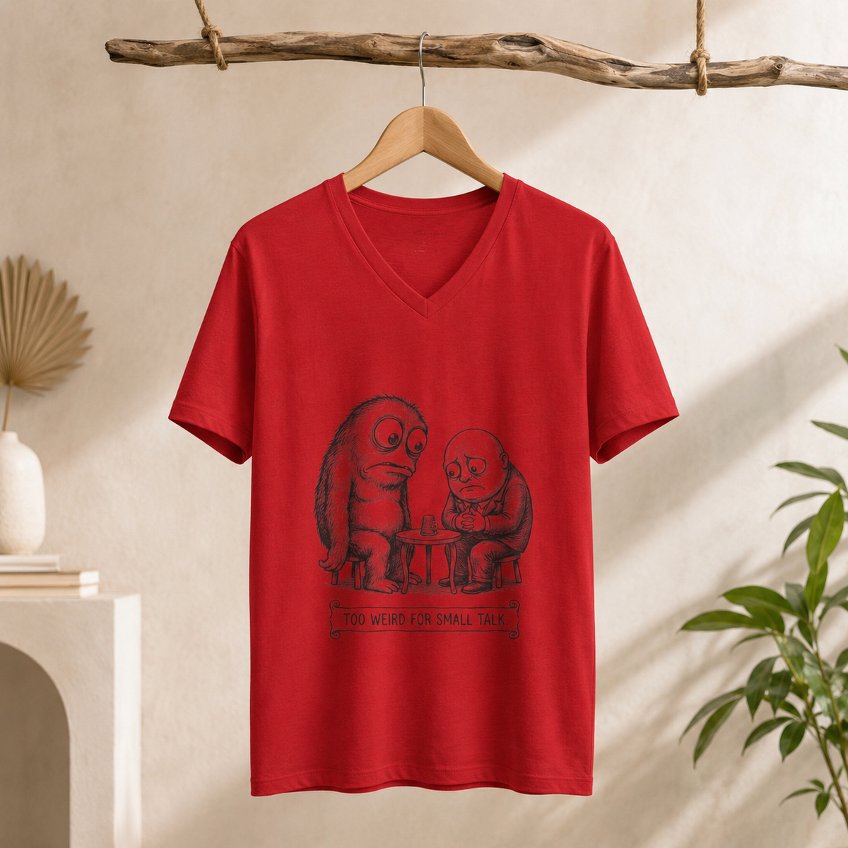 Too Weird for Small Talk V-Neck T-Shirt