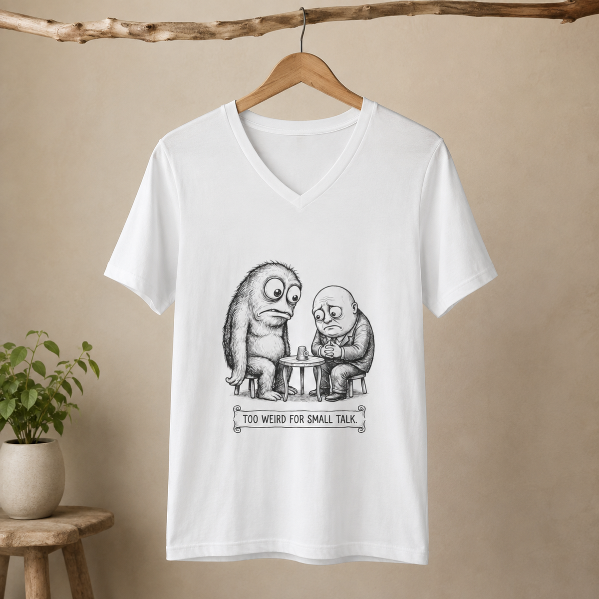 Too Weird for Small Talk V-Neck T-Shirt