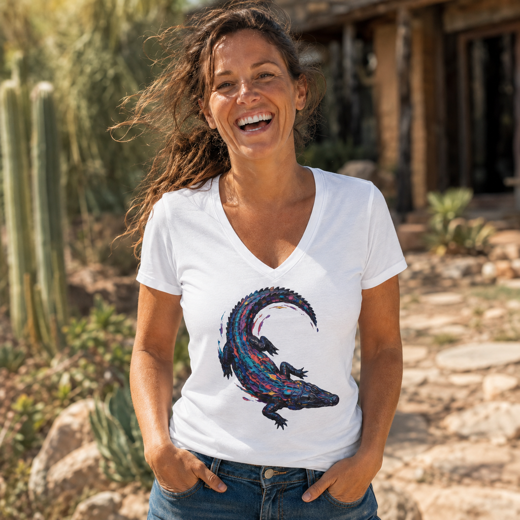 Crocodile Arc V-Neck T-Shirt
