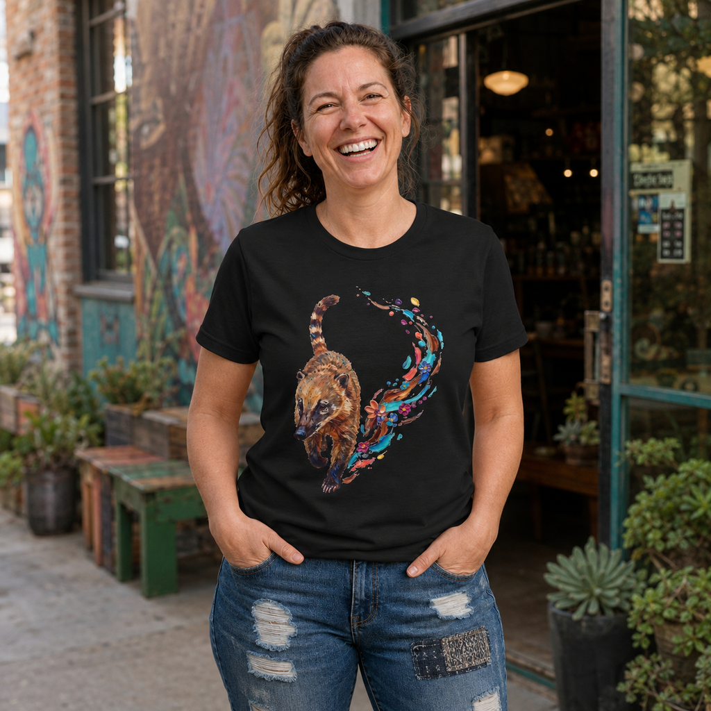 Coati in Motion Round Neck T-Shirt