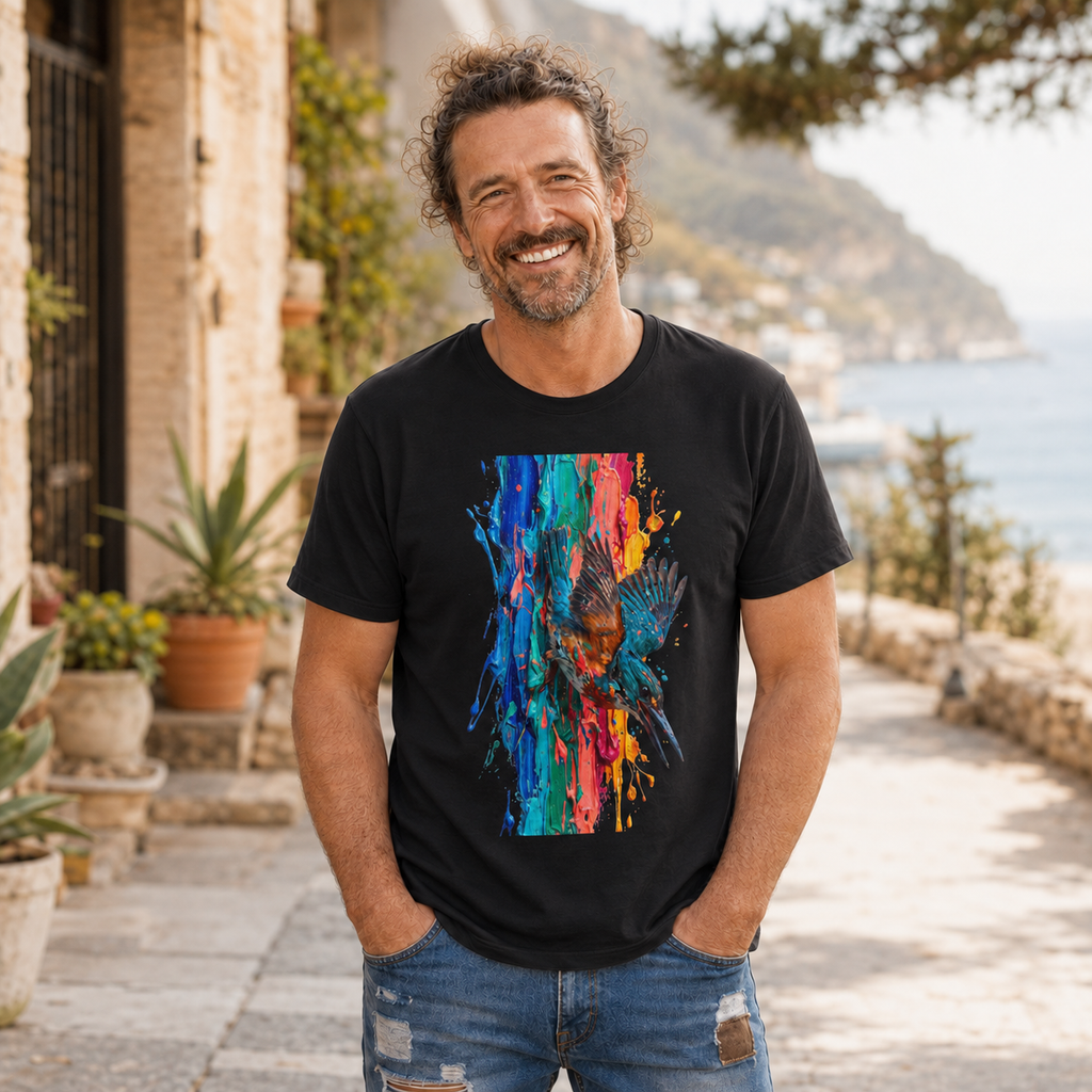 Kingfisher Dive Round Neck T-Shirt