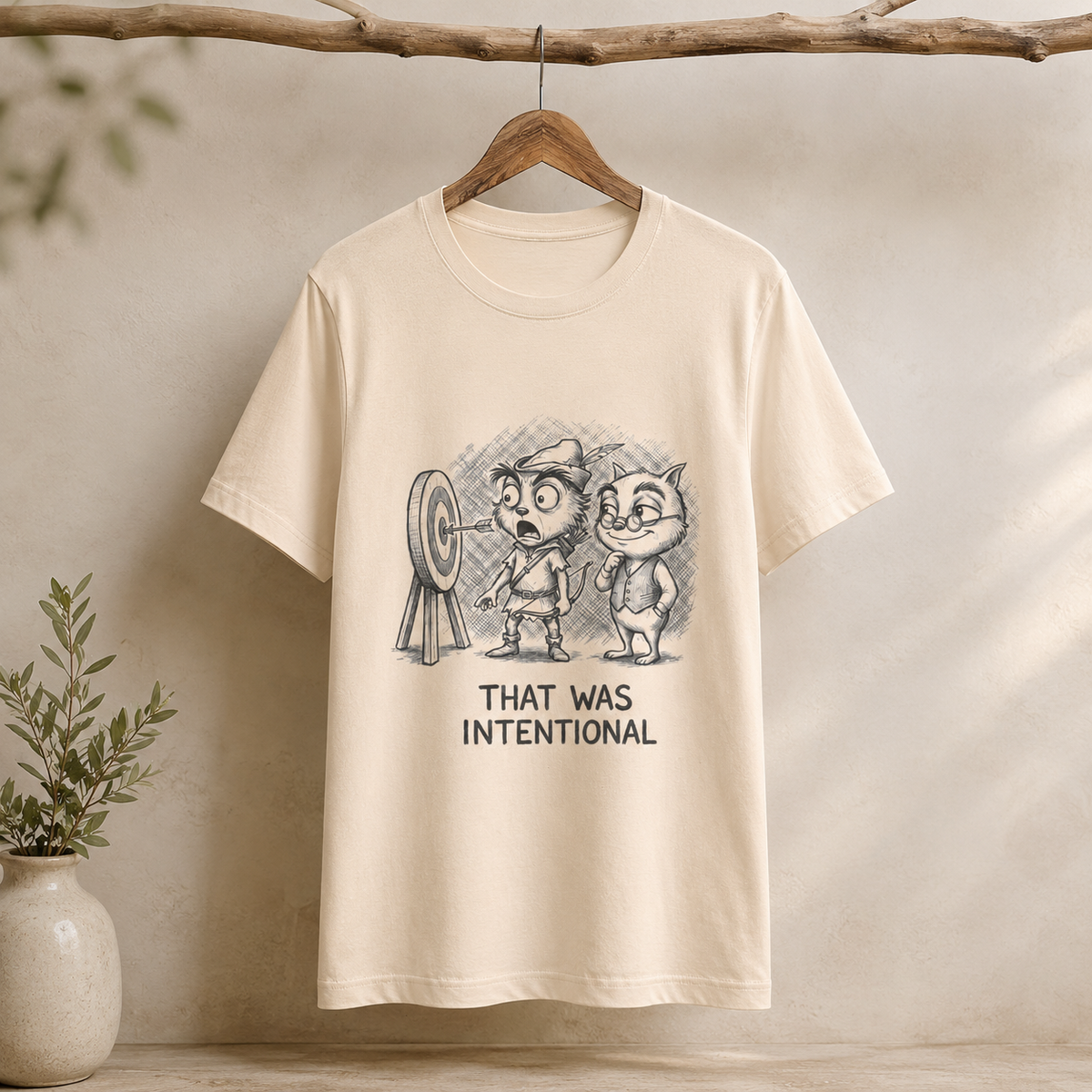 That Was Intentional Round Neck T-Shirt
