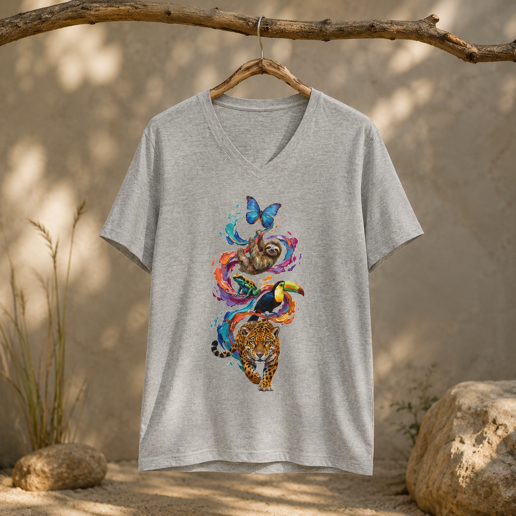 Rainforest in Motion V-Neck T-Shirt