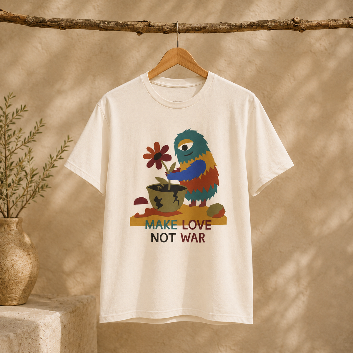 Make Love Not War — Unisex Graphic Round Neck T-Shirt