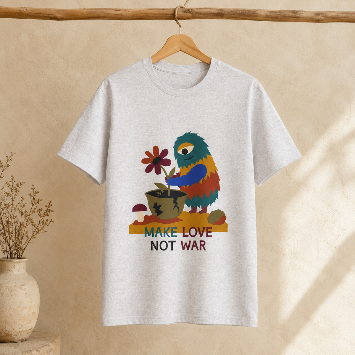Make Love Not War — Unisex Graphic Round Neck T-Shirt