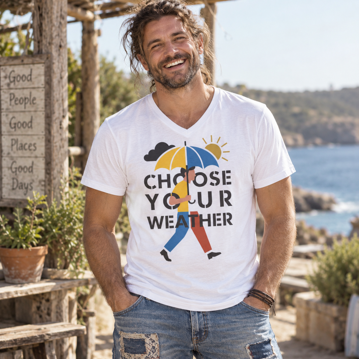 Choose Your Weather — SOMNIA Unisex V-Neck T-Shirt