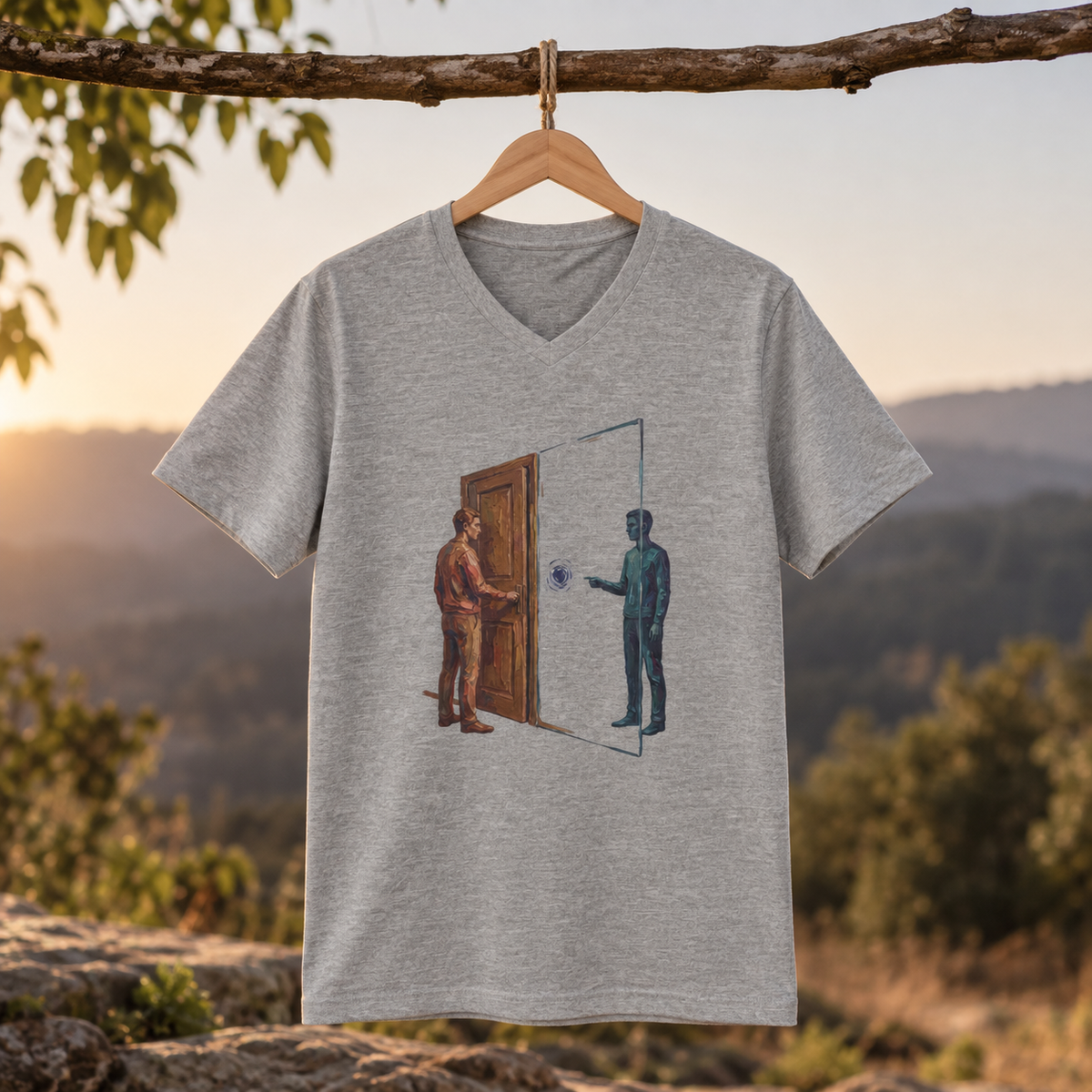 Across the Threshold — SOMNIA Unisex V-Neck T-Shirt