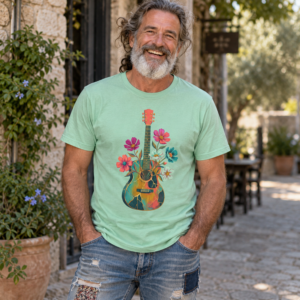 Blooming Chords — Unisex Round Neck Graphic T-Shirt