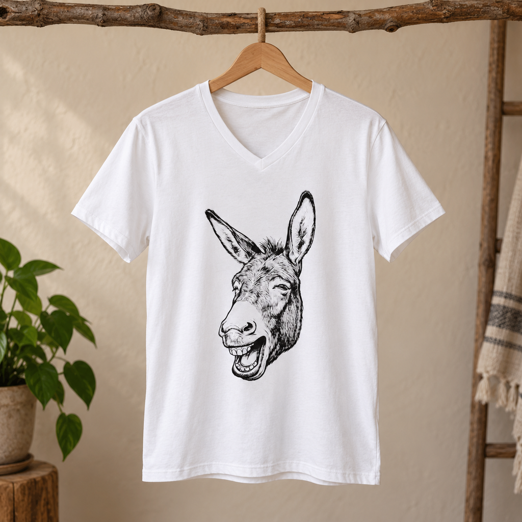 Laughing Donkey — Men's V-Neck T-Shirt
