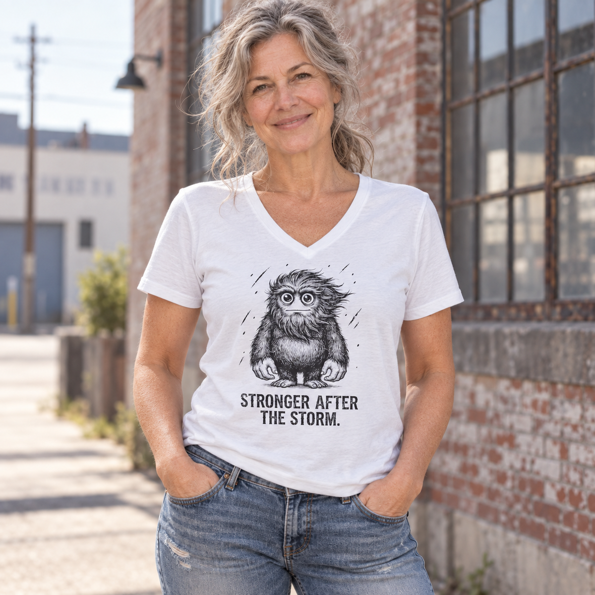 Stronger After the Storm - Unisex V-Neck T-Shirt