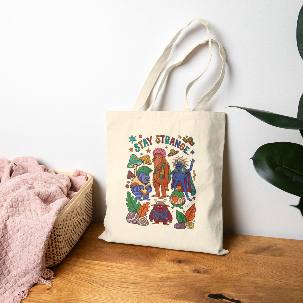 Stay Strange Cotton Canvas Tote Bag
