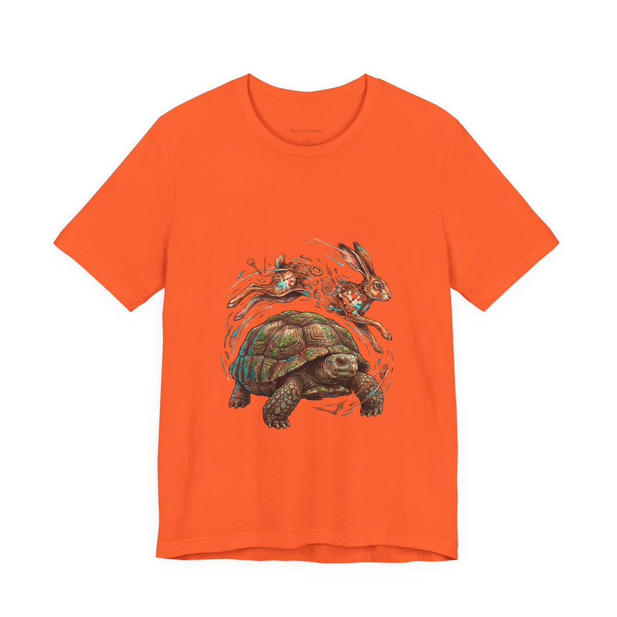 Clockwork Hare & Tortoise Round Neck T-Shirt