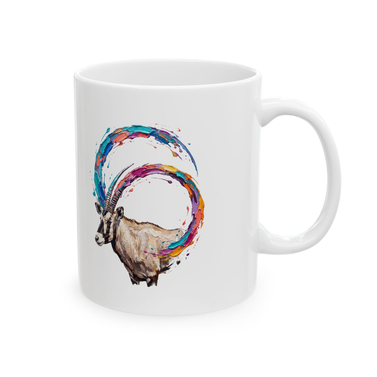 Colorful Ibex Art Ceramic Mug – 11 oz