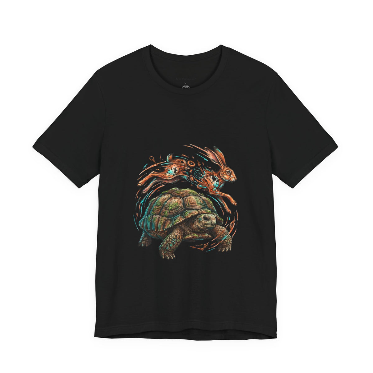 Clockwork Hare & Tortoise Round Neck T-Shirt
