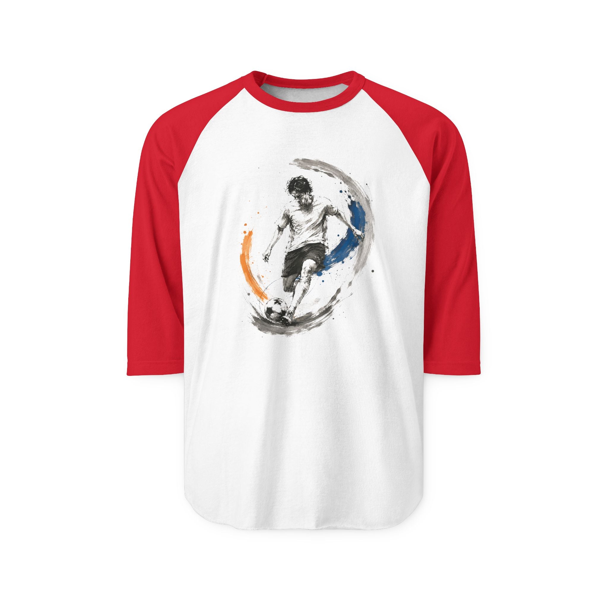 Men’s Soccer Player 3/4 Sleeve Raglan Baseball Shirt