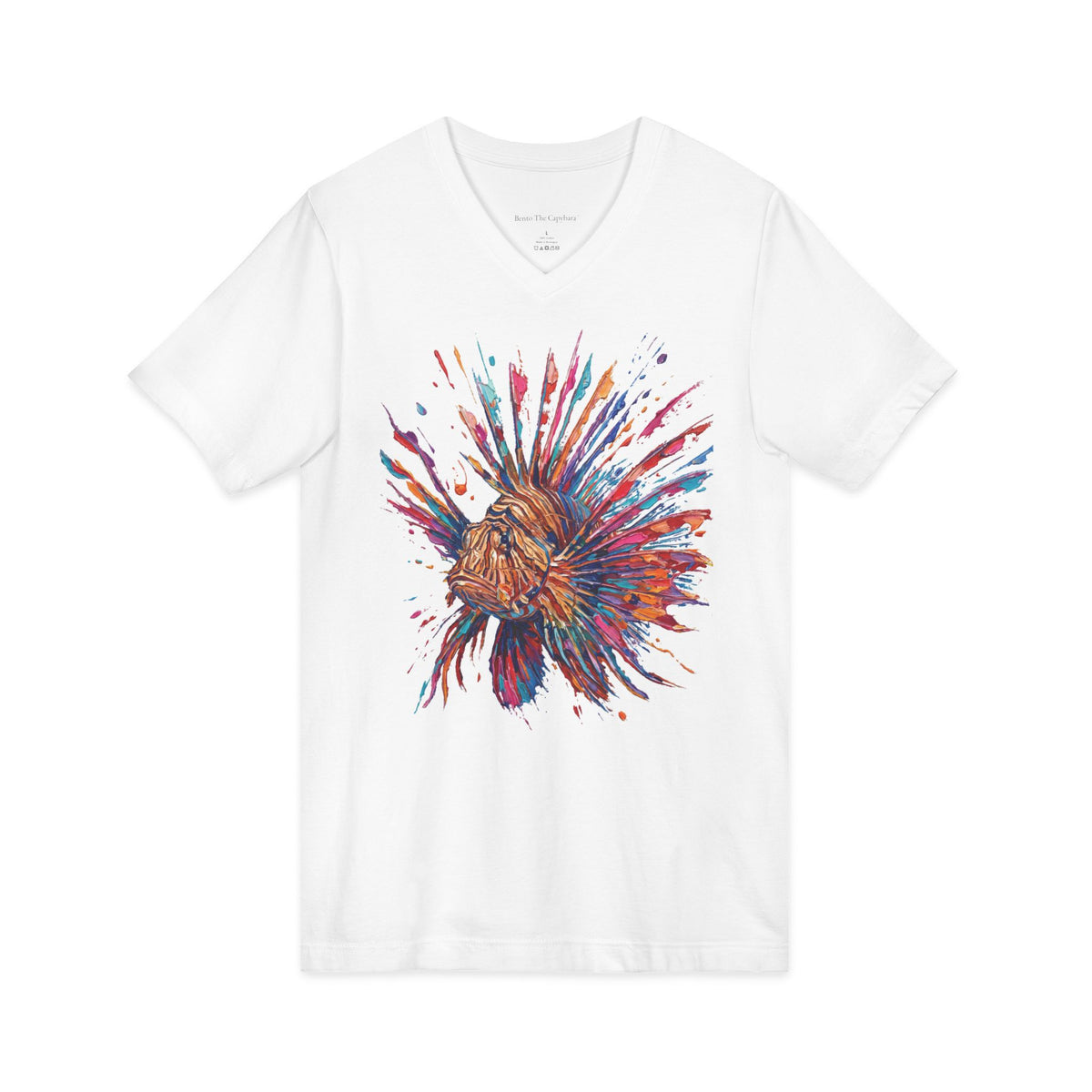 Lionfish in Full Color V-Neck T-Shirt