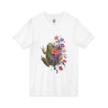 Frog in Bloom - Unisex V-Neck Graphic T-Shirt