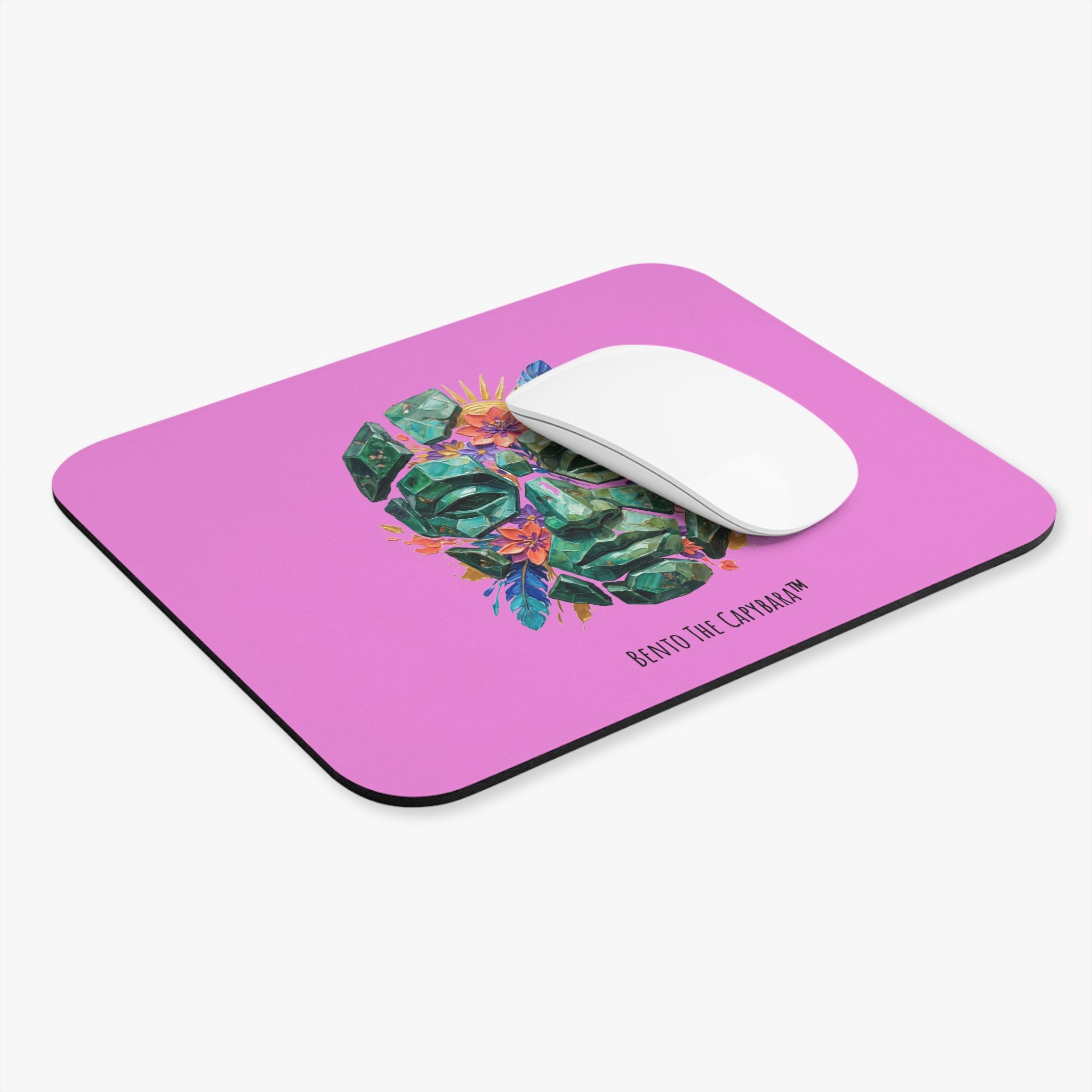 Emerald Fragment Face Mouse Pad