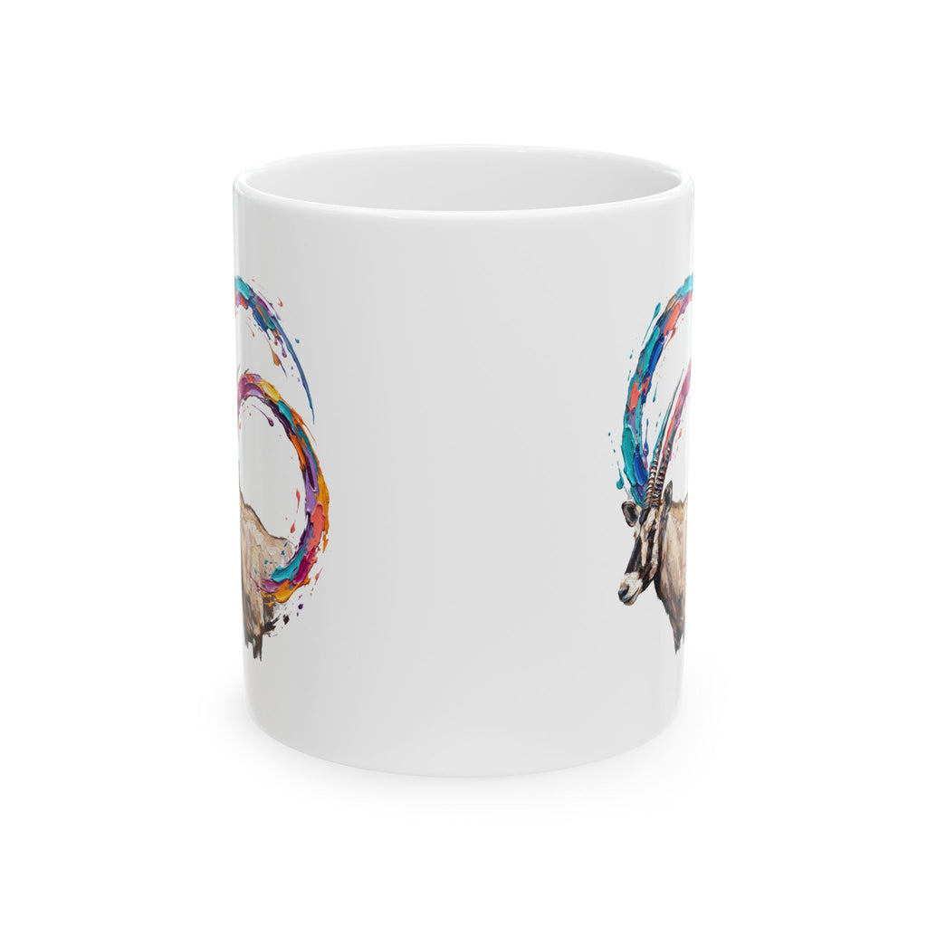 Colorful Ibex Art Ceramic Mug – 11 oz