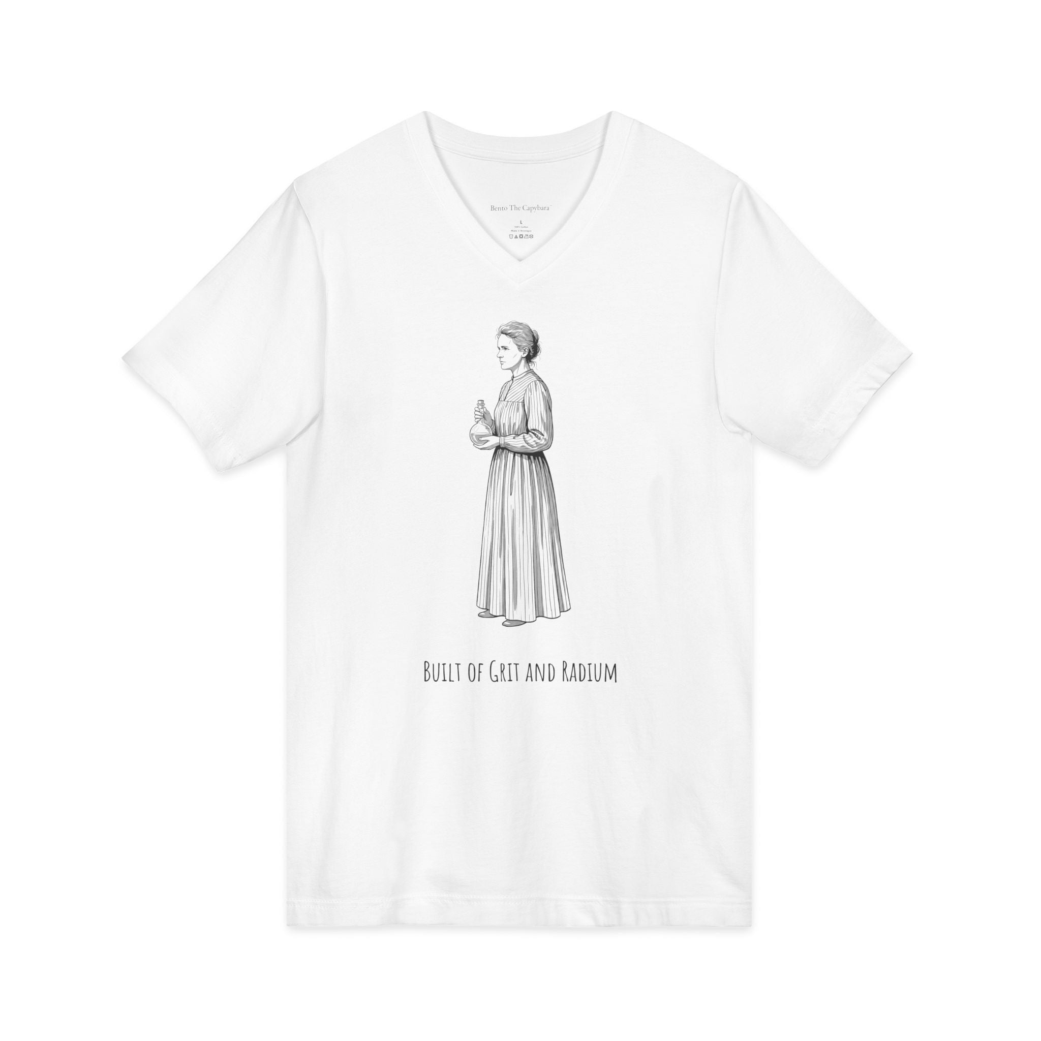 Marie Curie Built of Grit and Radium - Women's T-Shirt V NECK
