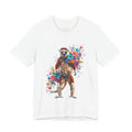 Lemur in Bloom - Colorful Round Neck T-Shirt