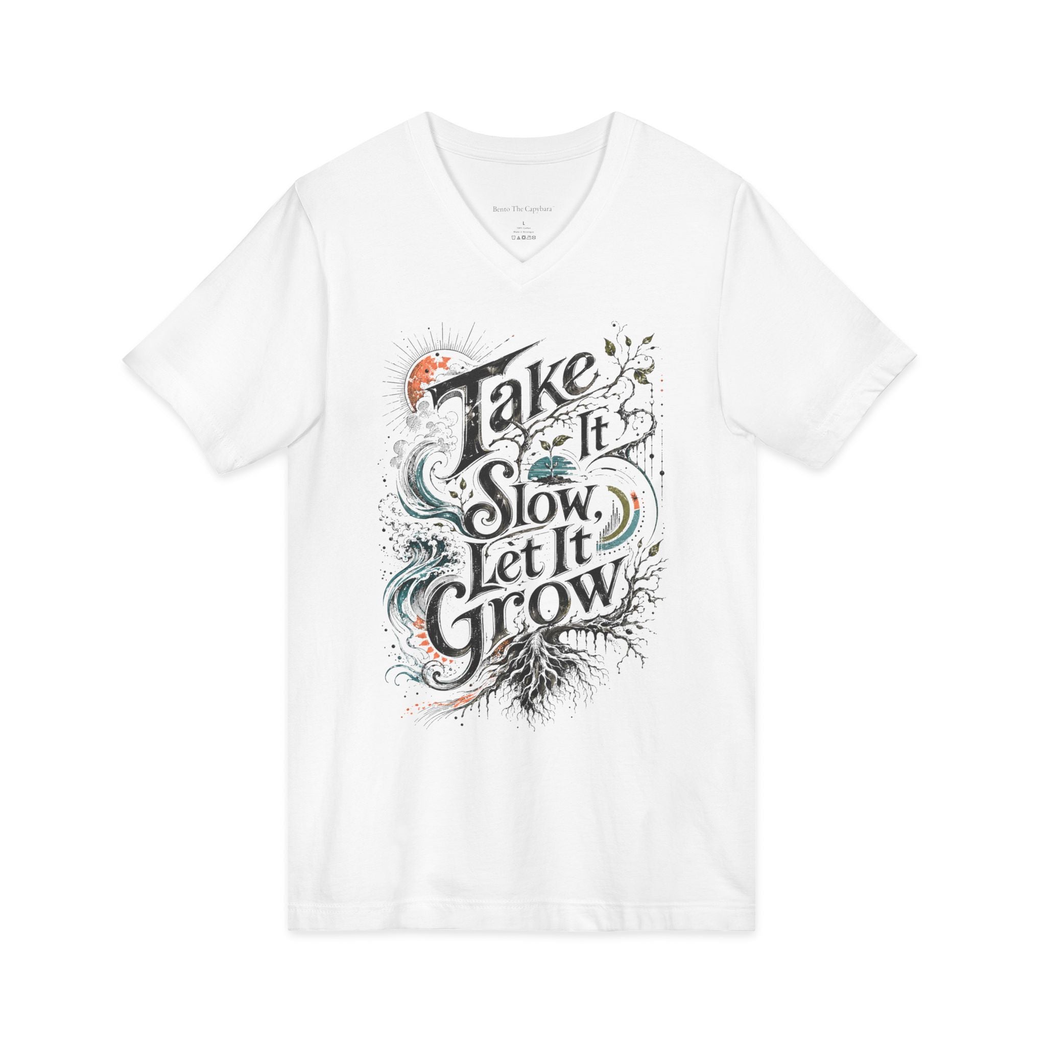 Take It Slow Let It Grow Unisex V-Neck T-Shirt