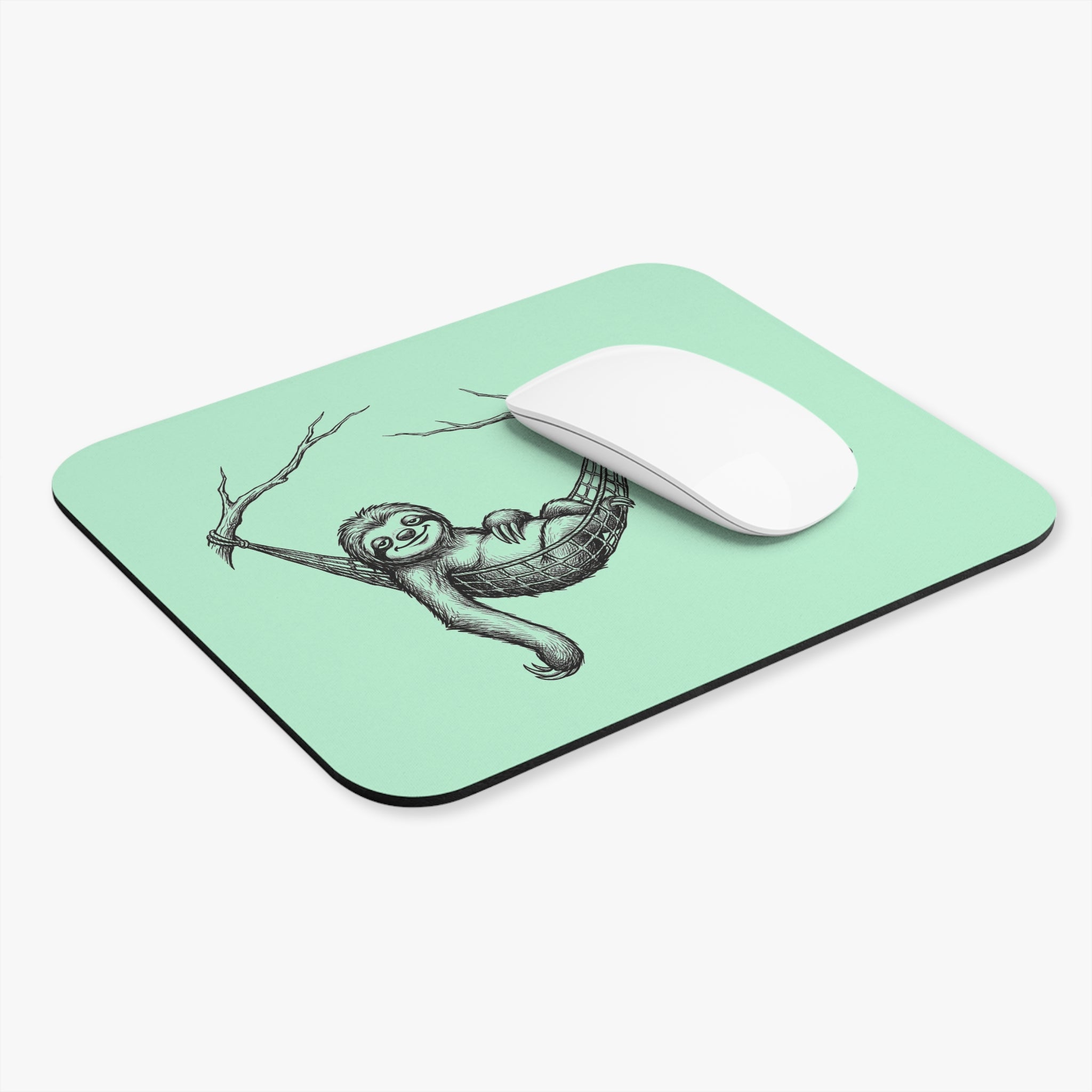Don’t Stress, Do Less Sloth Mouse Pad – Pale Mint