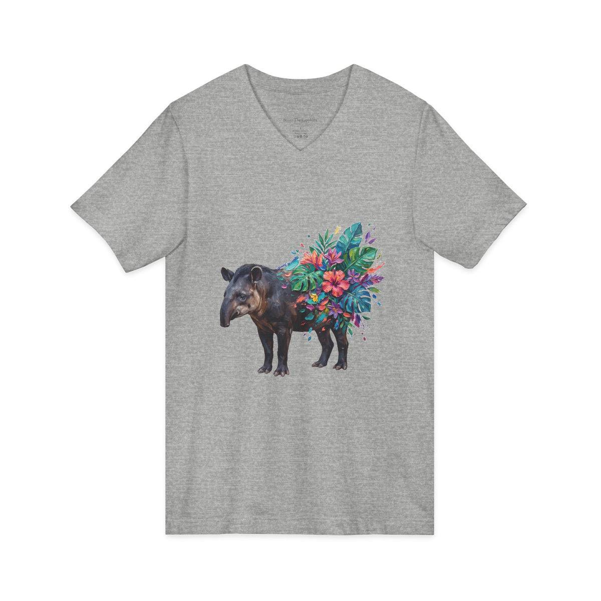 Tapir in Bloom V-Neck T-Shirt
