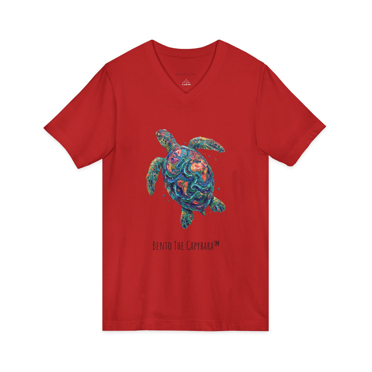 Tidal Mosaic Sea Turtle V-Neck T-Shirt