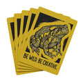 Be Wild. Be Creative. Mustard Yellow Toad Playing Cards