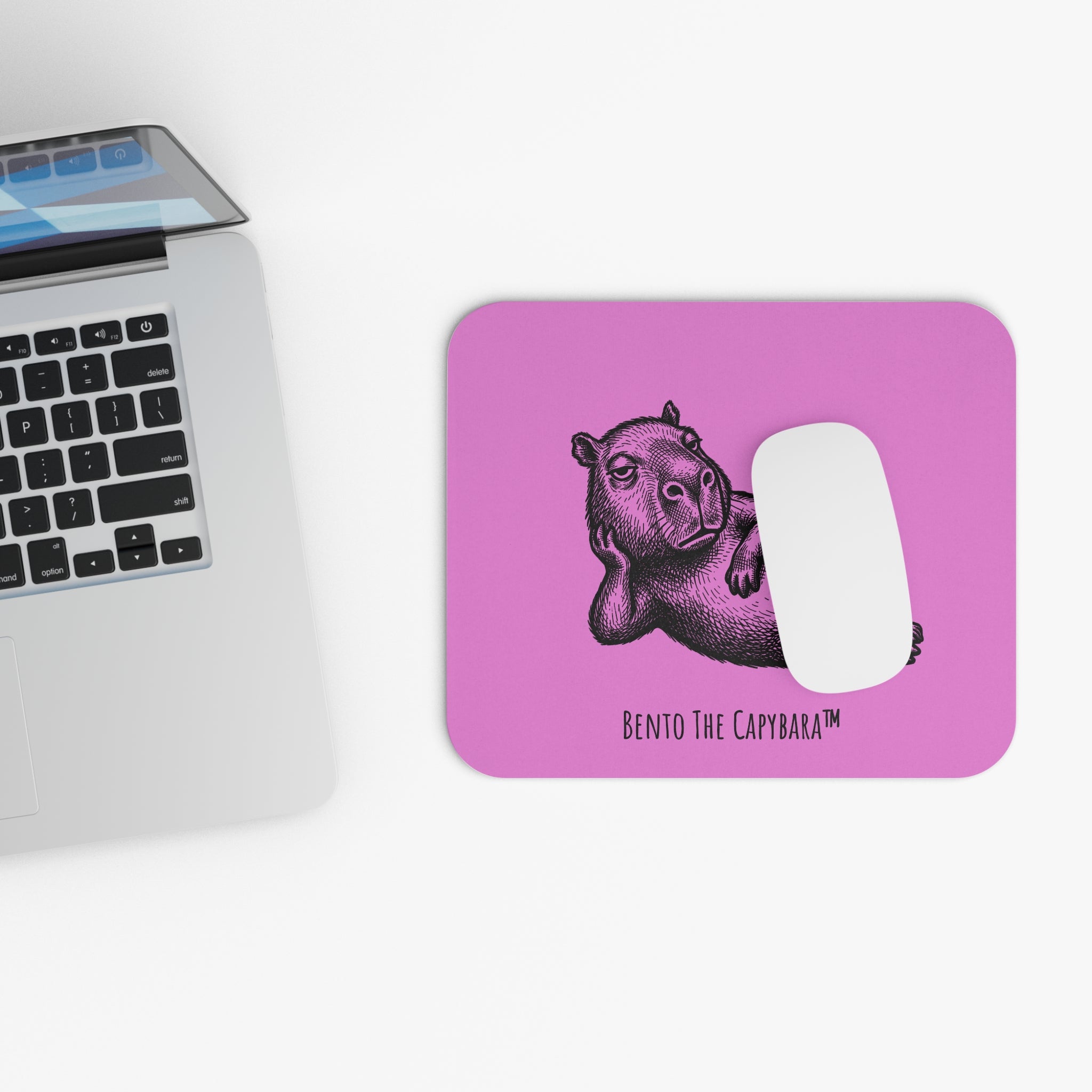 Bento The Capybara Pink Mouse Pad