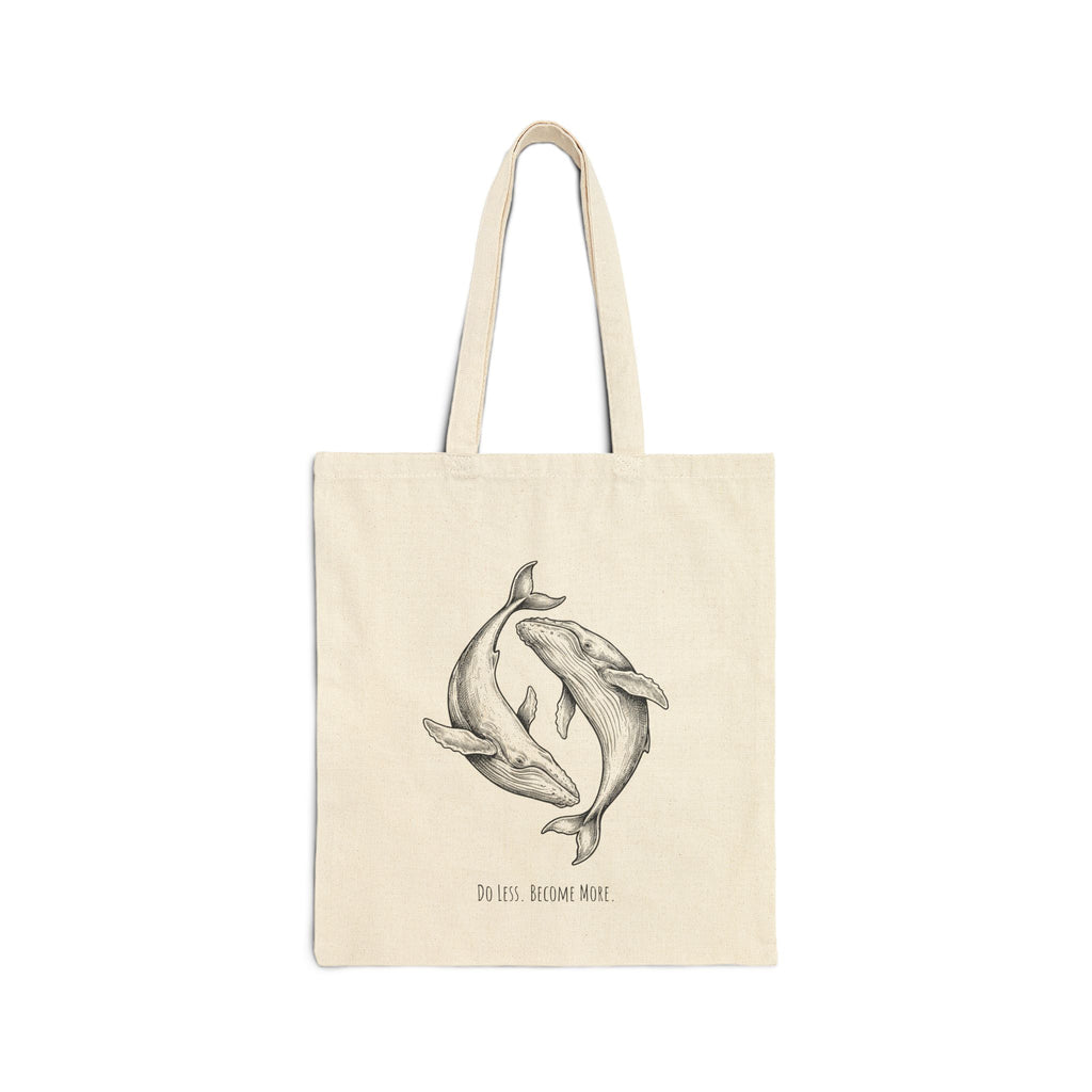 Do Less Become More Yin Yang Whales Unisex Tote Bag