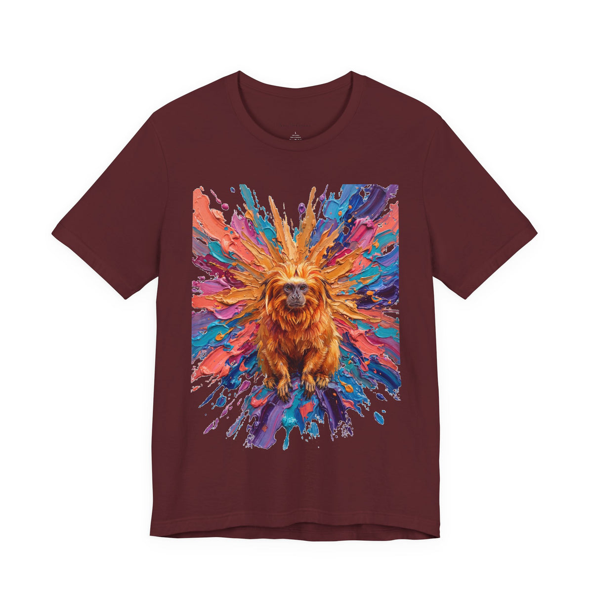 Golden Lion Tamarin in Full Color Round Neck T-Shirt